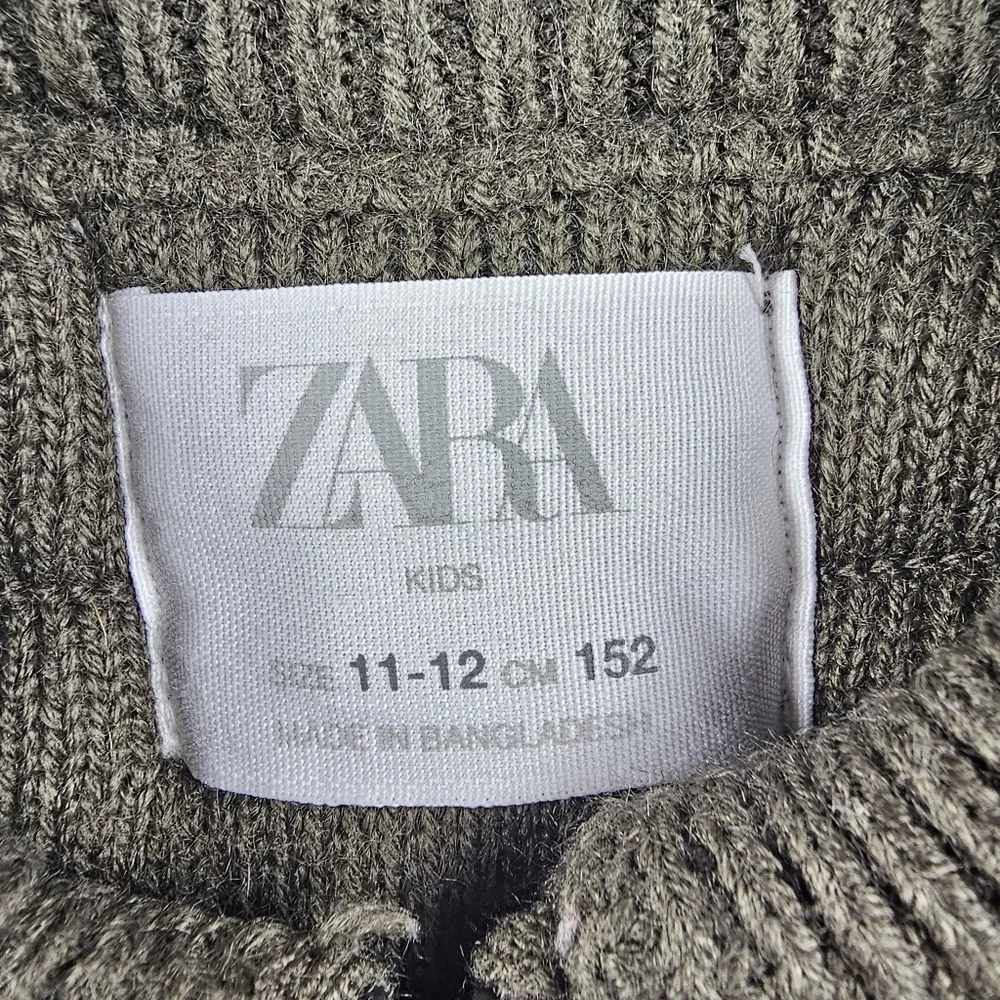 Zara Kids Zip Up Knitted Vest Size 11-12 Years Green